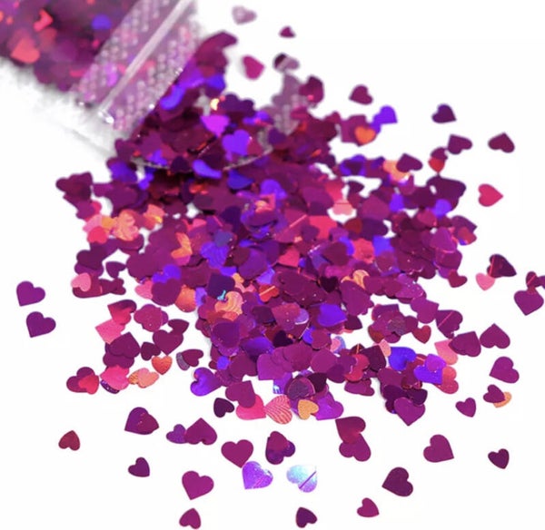 Nailart hartjes paars