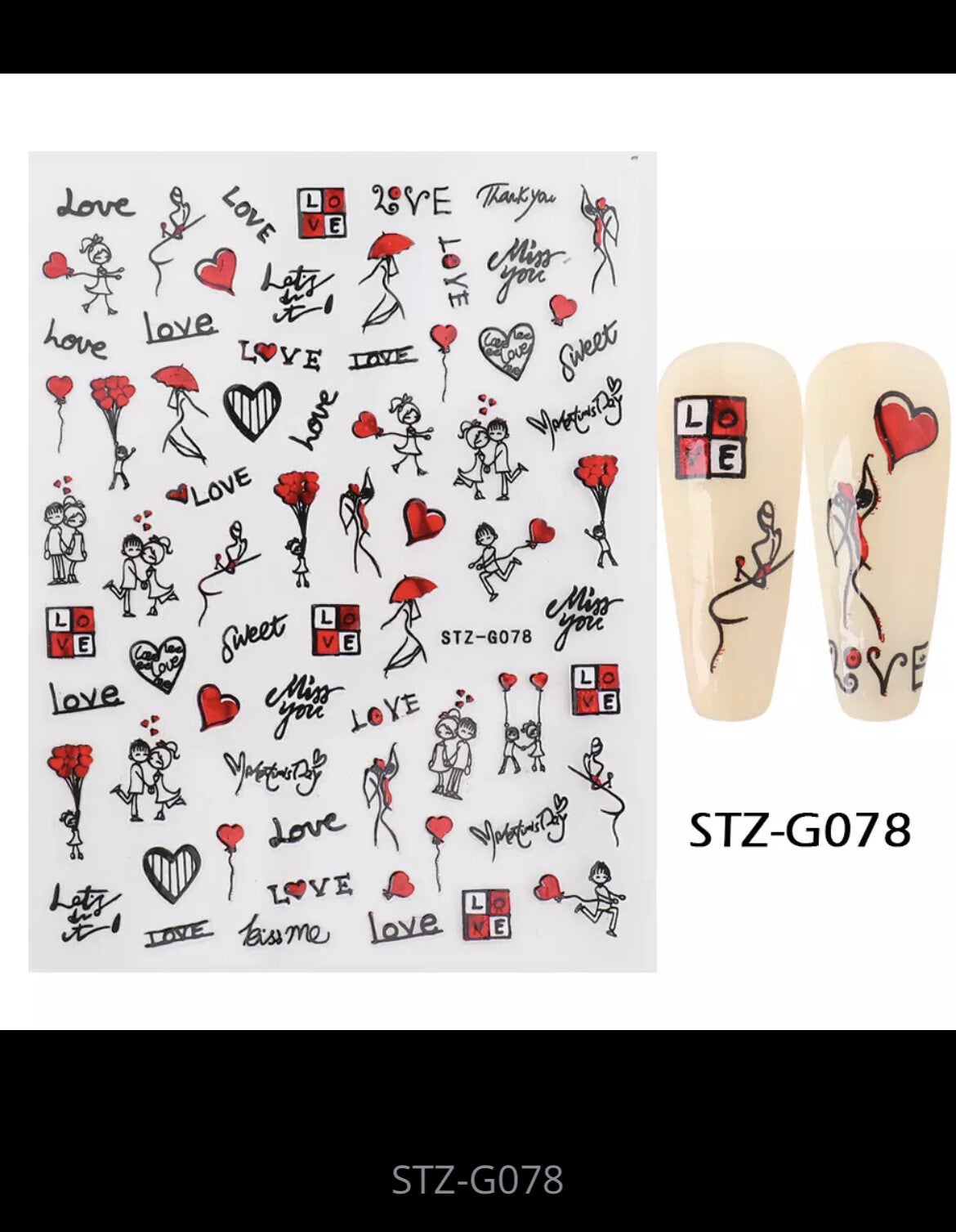 Nailart stickers love 002