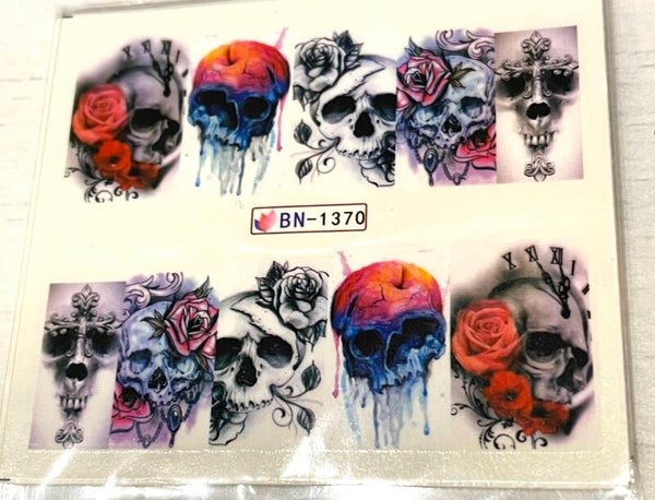 Water decal stickers skull 004