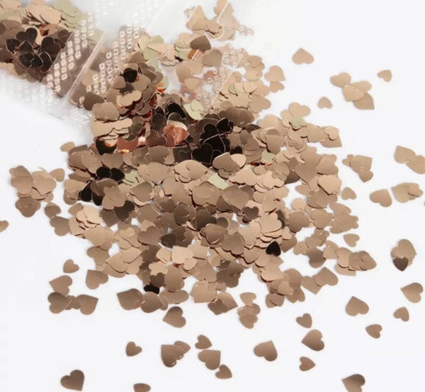 Nailart hartjes brons gold