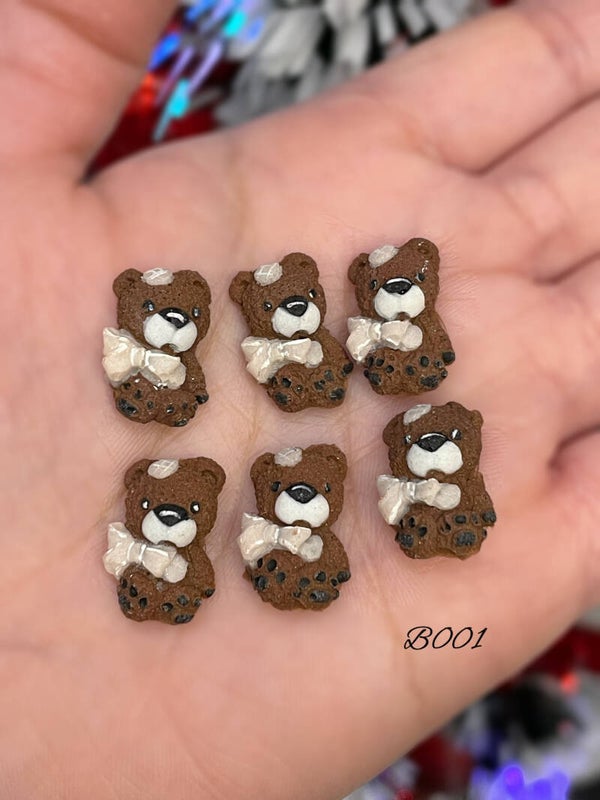 3D acryl handgemaakte beertje B001 - per  4 stuks