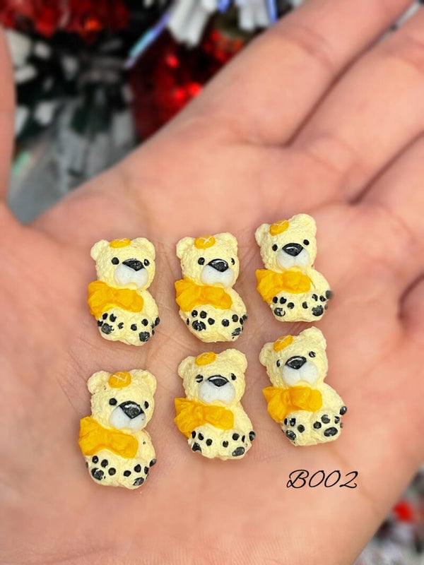 3D acryl handgemaakte beertje B002 - per  4 stuks