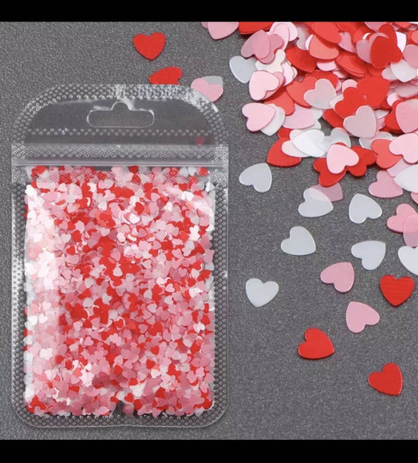 Nailart hartjes mix 3 kleuren