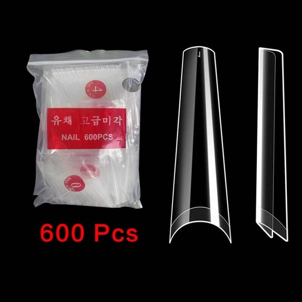 HALVE TIPS Coffin L zak 500 tips met plak randje