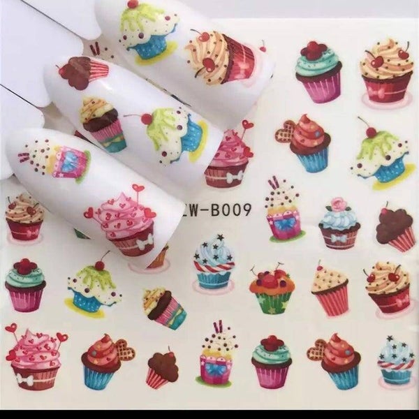 Water decal stickers cupcakes 001