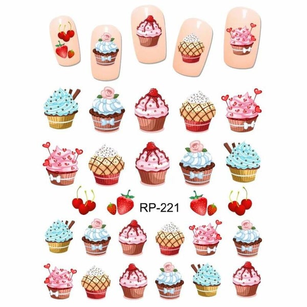 Water decal stickers cupcakes 002