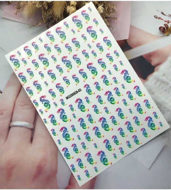 Nailart stickers draken 003