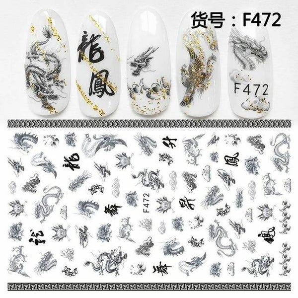 Nailart stickers draken 005