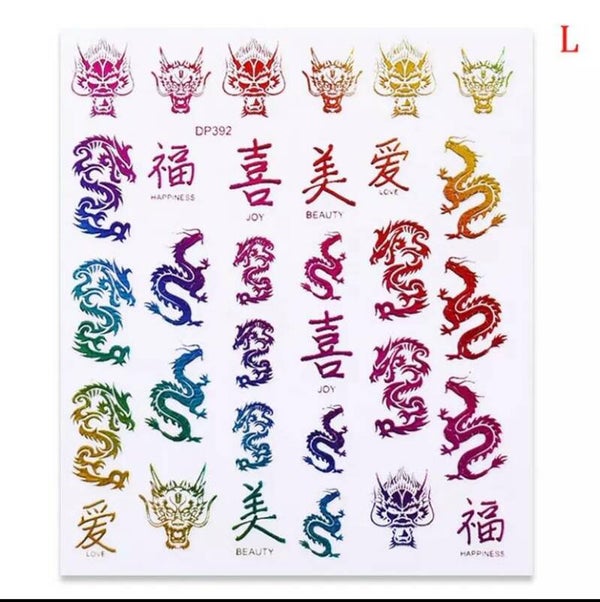 Nailart stickers draken 006