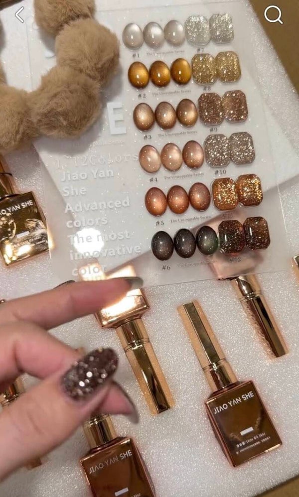 JIAO gellak cateye mix glitter keuze uit 6 combinaties
