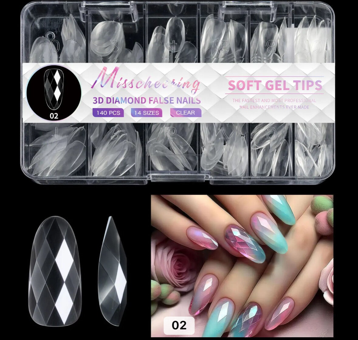 AI 3D Diamond full tips ROND 02 - L