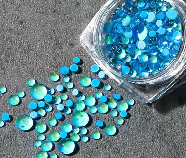 Nailart druppels blauw