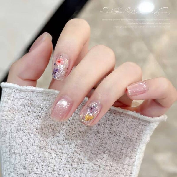 Nailart glitter bloemen set 6 kleuren (VOORRAAD BEPERKT)