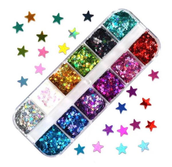 Nailart sterren box 12 kleuren