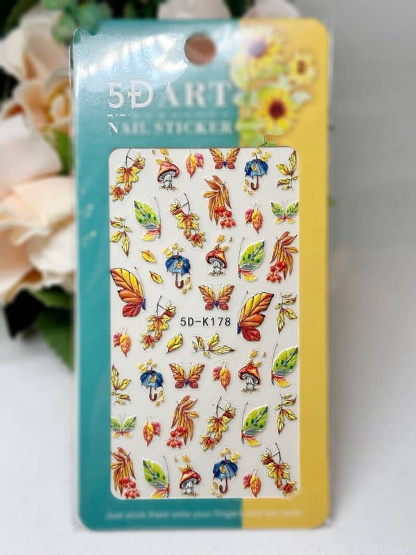 Nailart stickers herfst blaadjes 007 - 5D