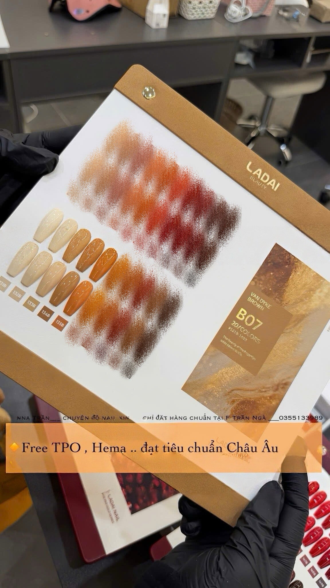 LADAI gellak collectie B07 VAN DYKE BROWN per 5 kleuren 131B -135B