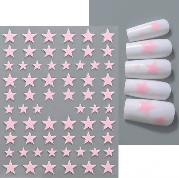 Nailart stickers sterren keuze uit 5 kleuren