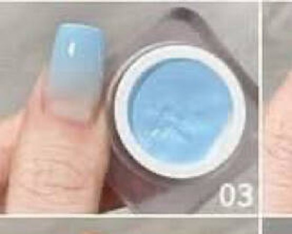 Nailart/ombre gel licht blauw 003