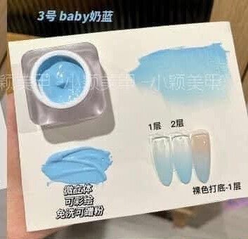 Nailart/ombre gel licht blauw 003