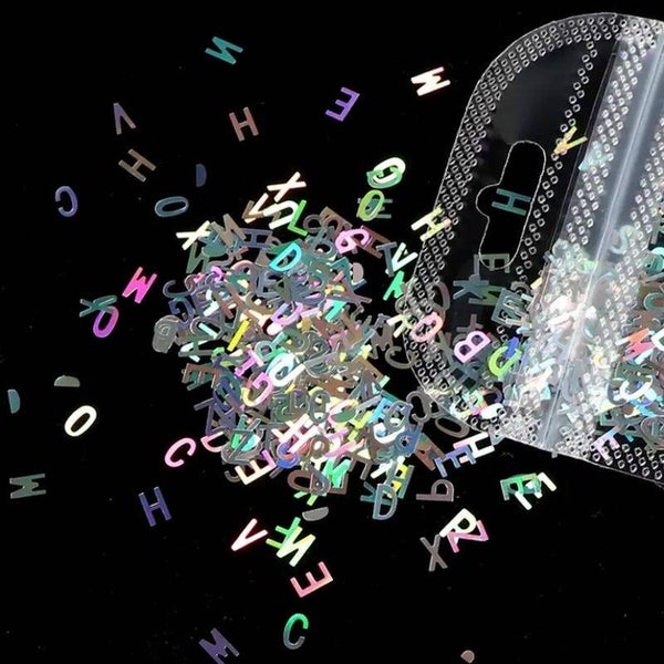 Nailart letters hologram