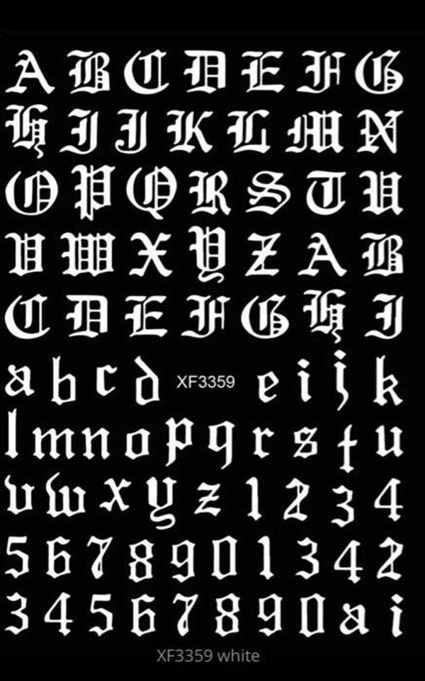 Nailart stickers letters wit