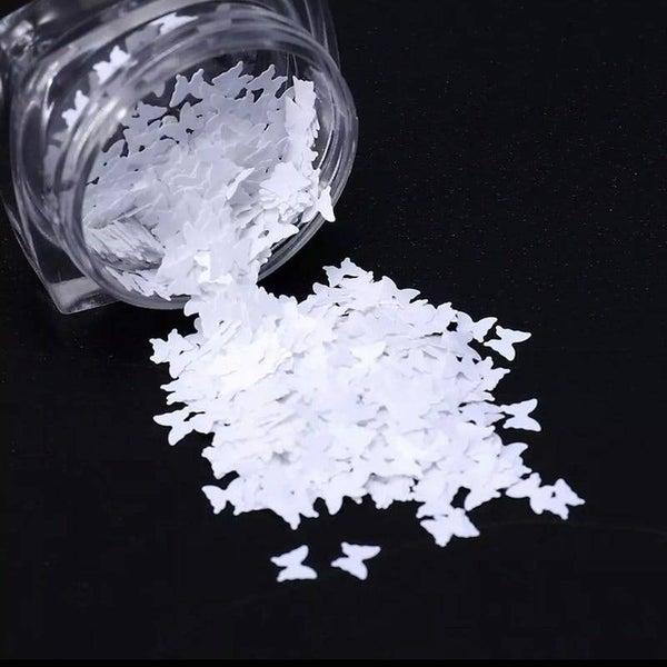 Nailart vlinders wit