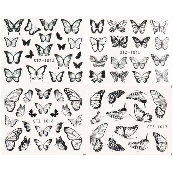 Waterdecal stickers vlinders 003 set 4