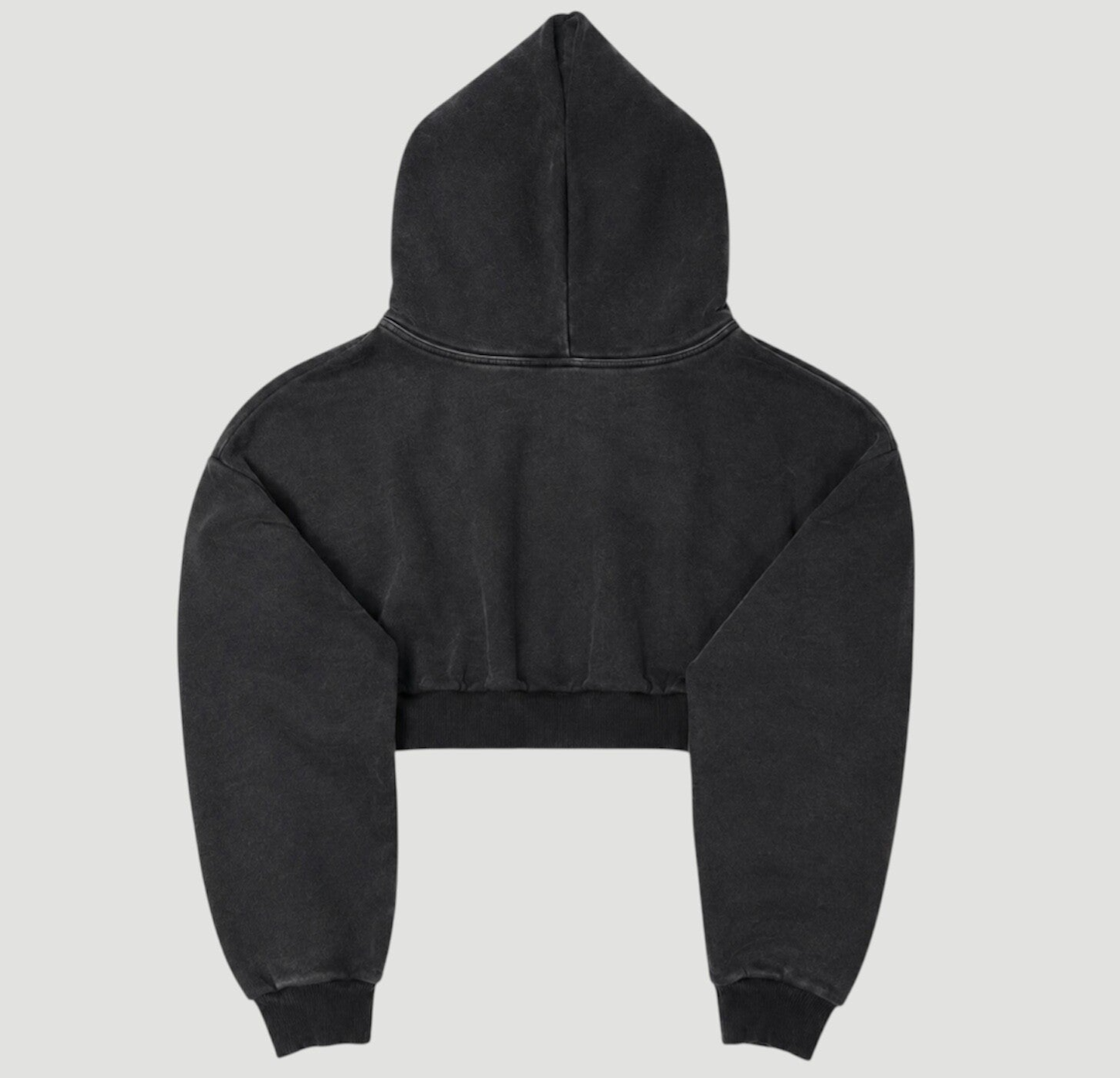 Cropped Hoodie Washed Black