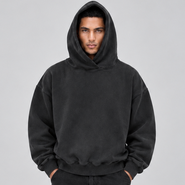 Oversized Hoodie Washed Black