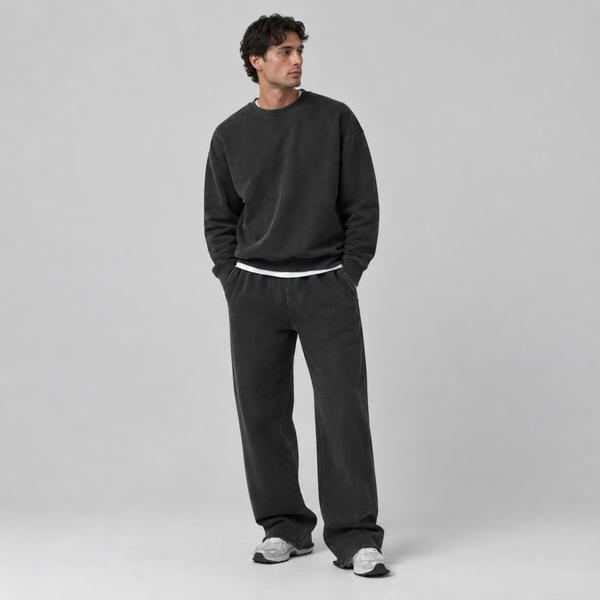 Straight Joggers Washed Black