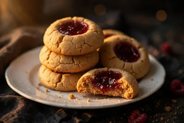 Peanut Butter and Jelly Thumb Prints Cookies