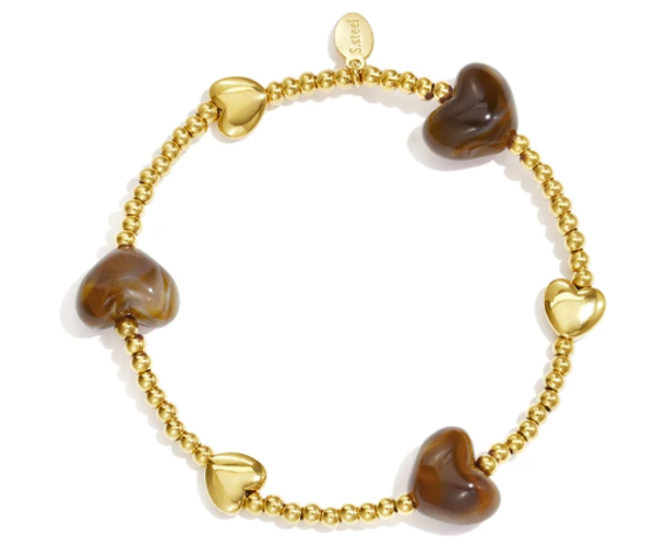 Brown Hearts Bracelet