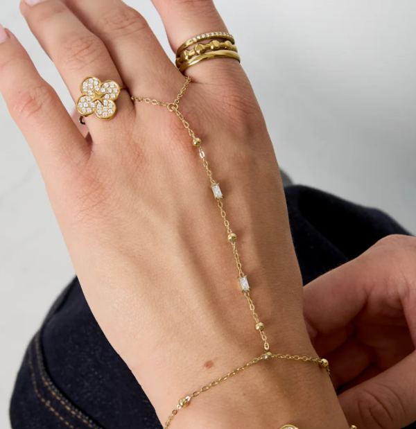 Golden Diamond Hand Chain