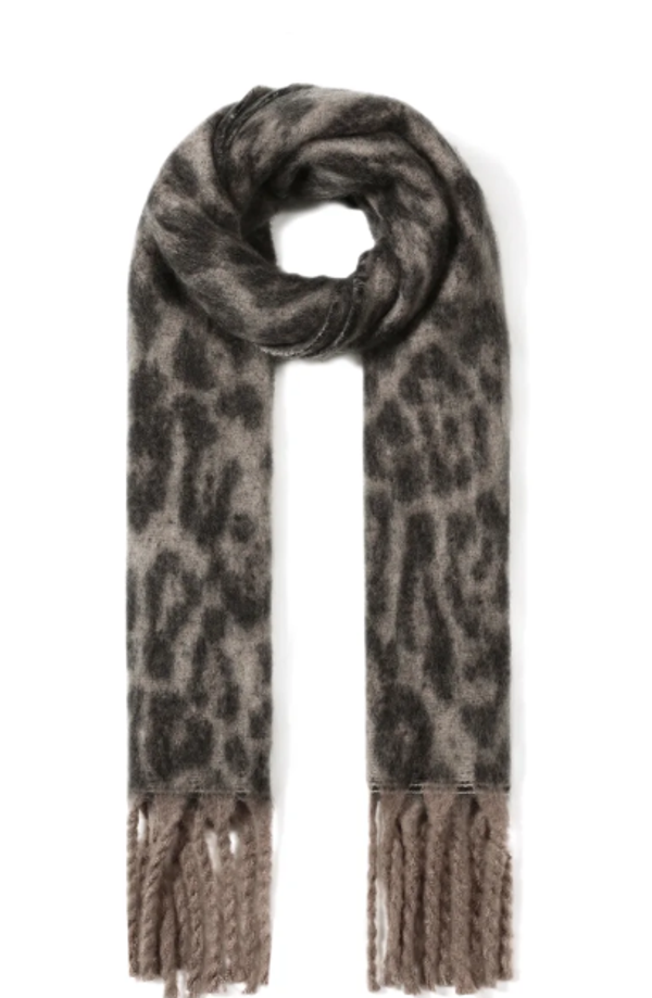 Brown Leopard Scarf