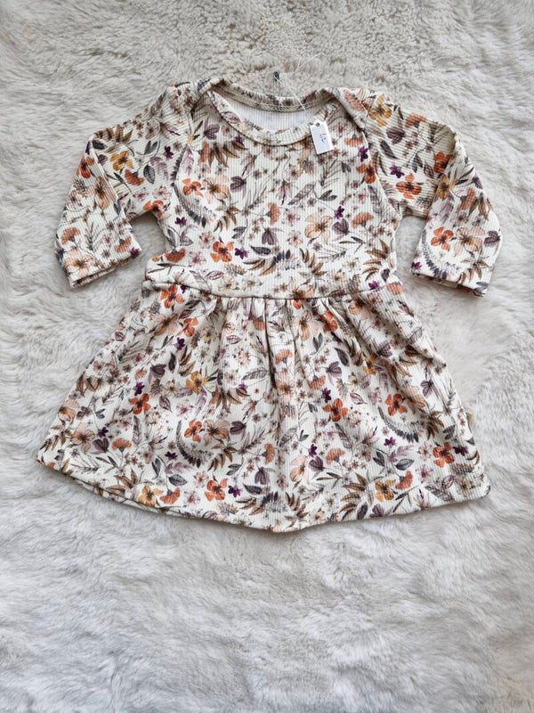 Jurkje rib roze bloemen