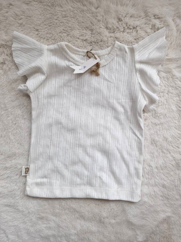 Fluttersleeve pointoille wit 80