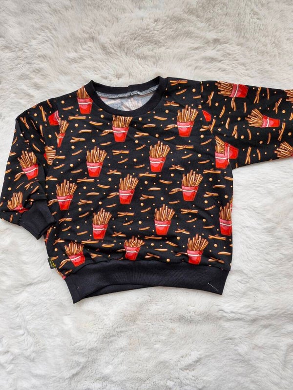 Vintage sweater 86 zwart french Fries