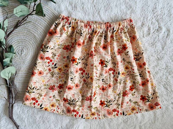 Rimpelrokje warme kleuren bloem