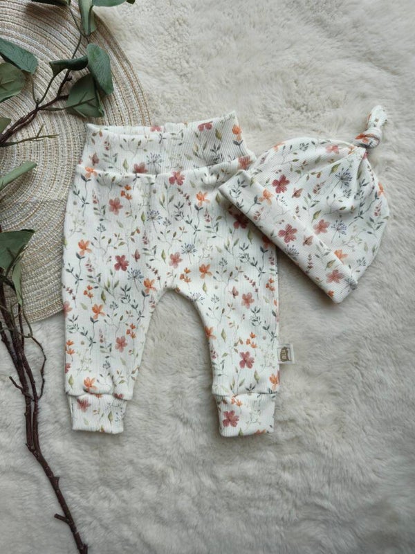 Babyset rib tricot wild flowers