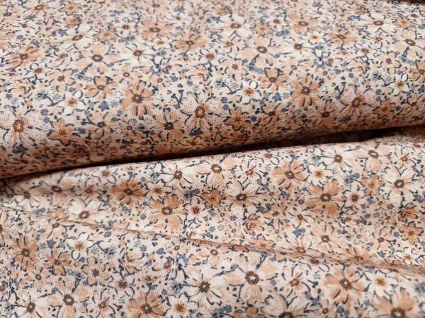 Jurkje Elenore bruine bloemenprint