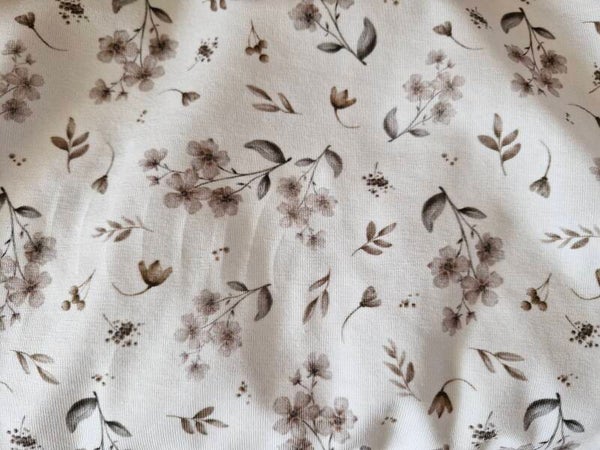 Slimflare beige bloemenprint