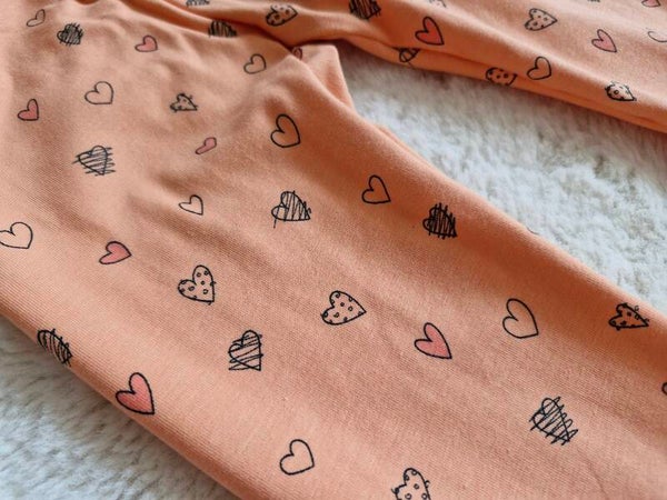 Legging 104 hartjes perzik
