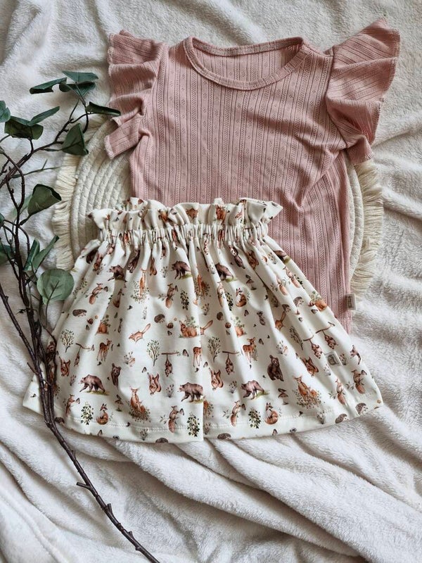 Paperbag rokje 92 bosdiertjes