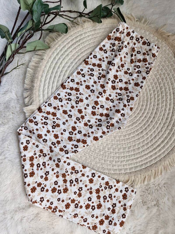 Legging 116 bruin bloemetjes