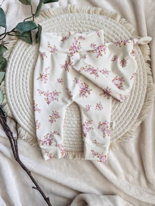 Babysetje roze bloemetjes