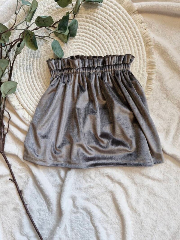 Paperbag rokje taupe