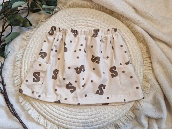 Pocket skirt chocolade letters