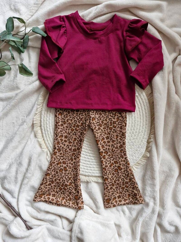 Setje flare met longsleeve ruffles