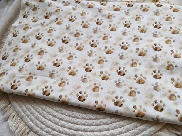 Coupon katoen tricot hondenpootjes