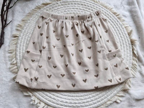 Pocket skirt hartjes rib
